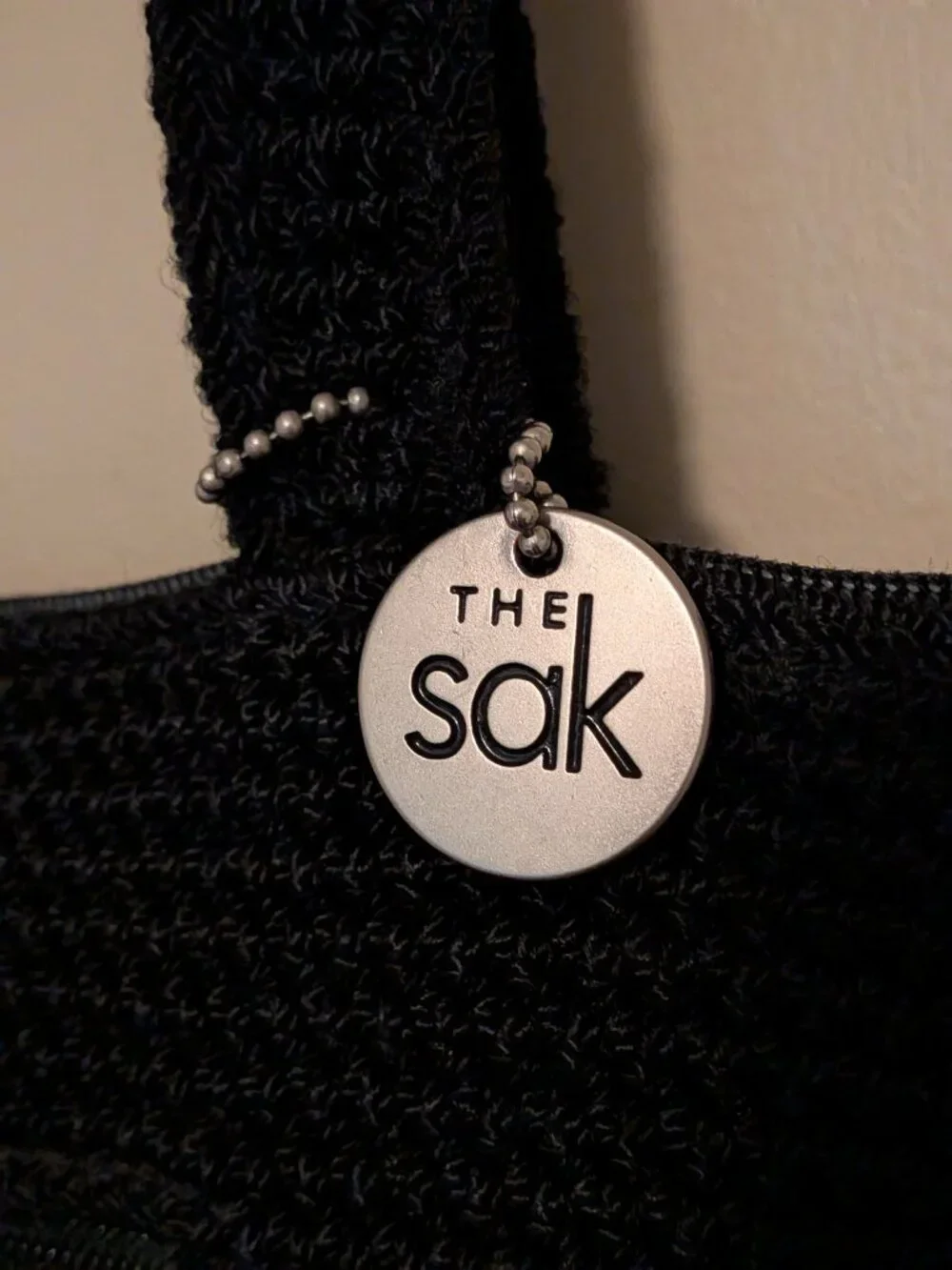 Black Crocheted The Sak Bag